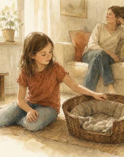 Tekening bij afscheid van een huisdier