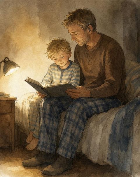 Tekening bij samen lezen